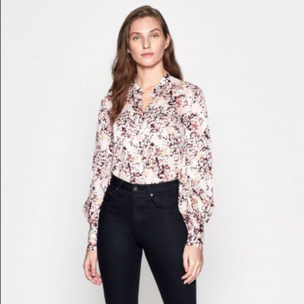 Equipment Boleyn blouse in abstract floral print